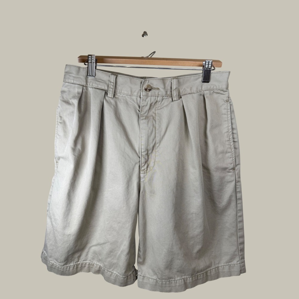 Vintage Polo Ralph Lauren Classic Polo Chino Shorts Tan Khaki Pleated Mens 31